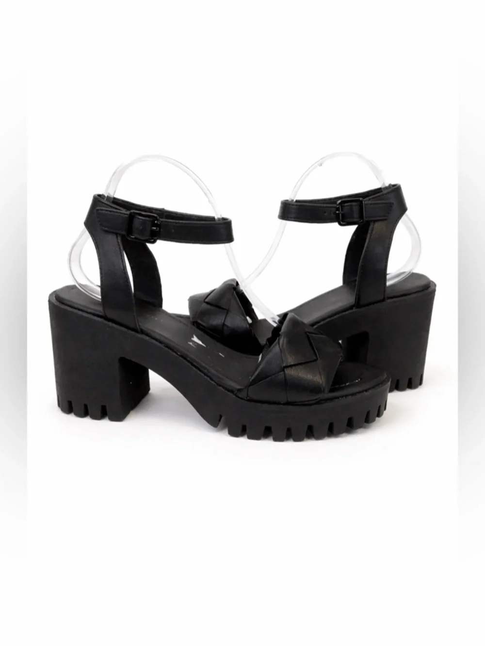 MADDEN GIRL Women's Black SENSE Chunky Platform Lug Sole Sandals 10
